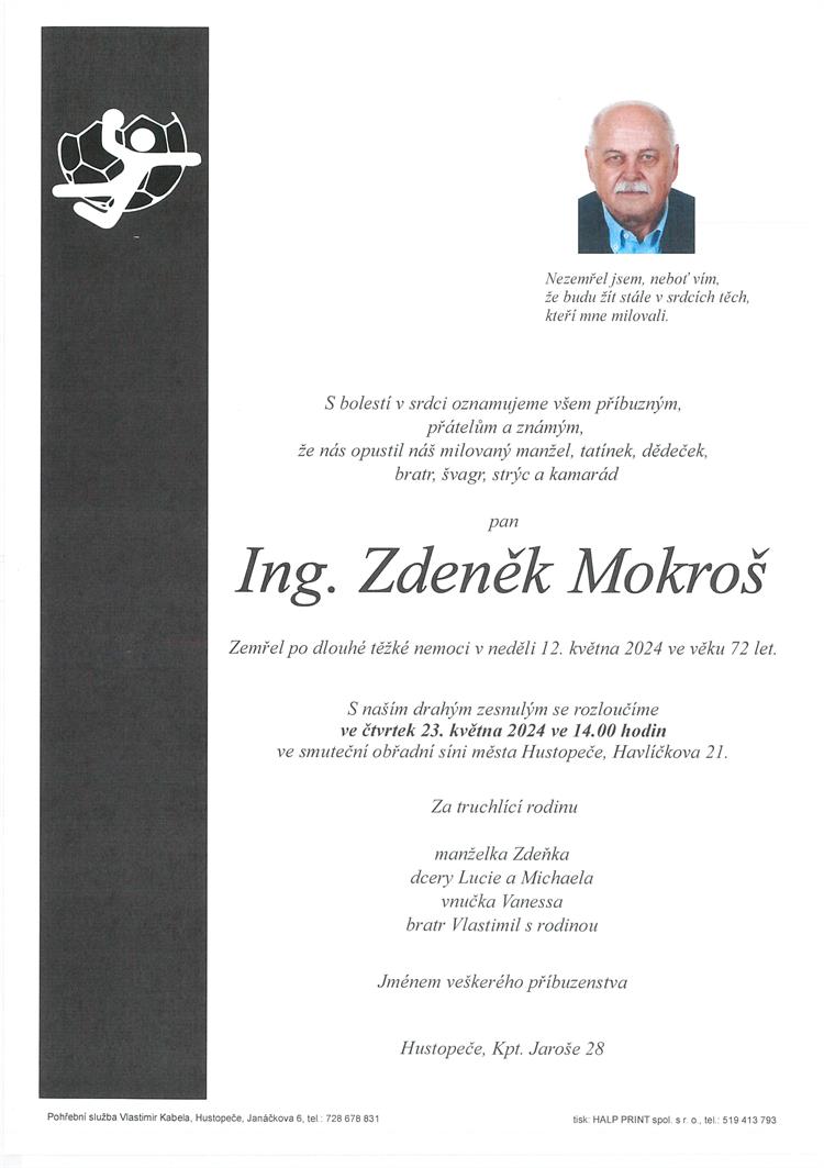 Mokroš Zdeněk, Ing