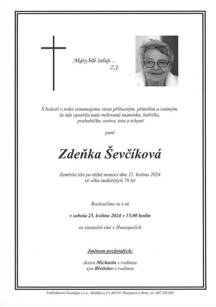 Ševčíková Zdeňka  +21.5.2024