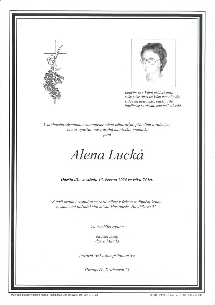 Alena Lucká +13. 6. 2024