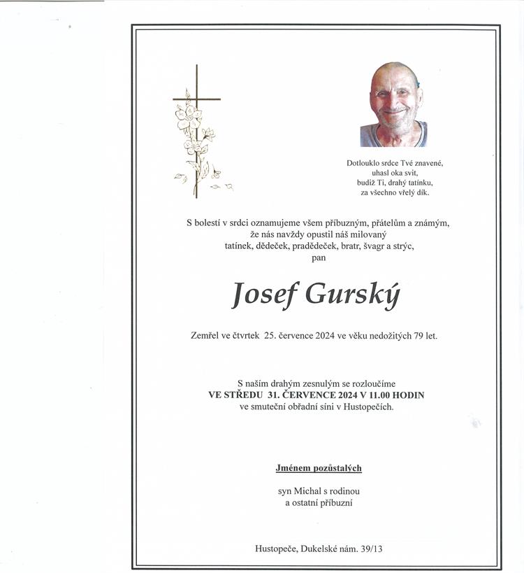 Gurský Josef +25.7.2024