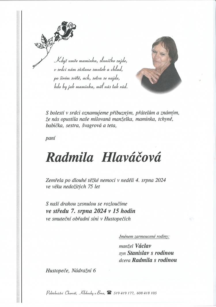 Hlaváčová Radmila +4.8.2024