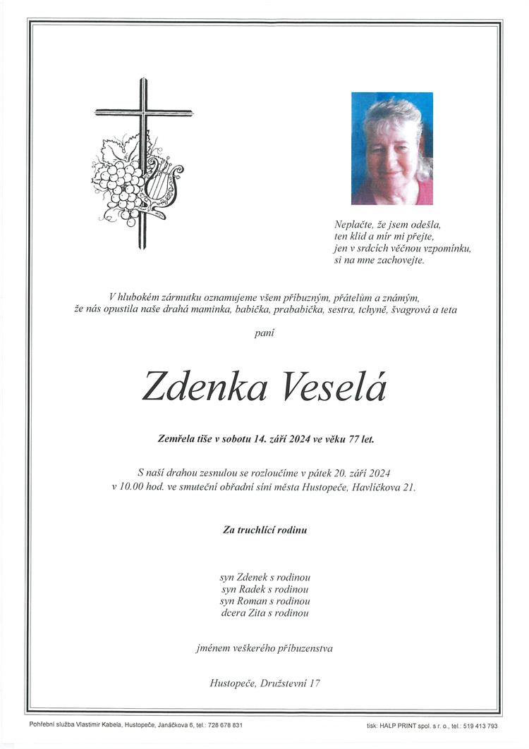 Veselá Zdenka +14.9.2024