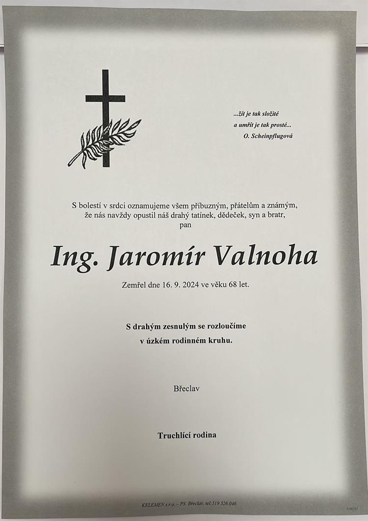 Valnoha Jaromír + 16.9.2024