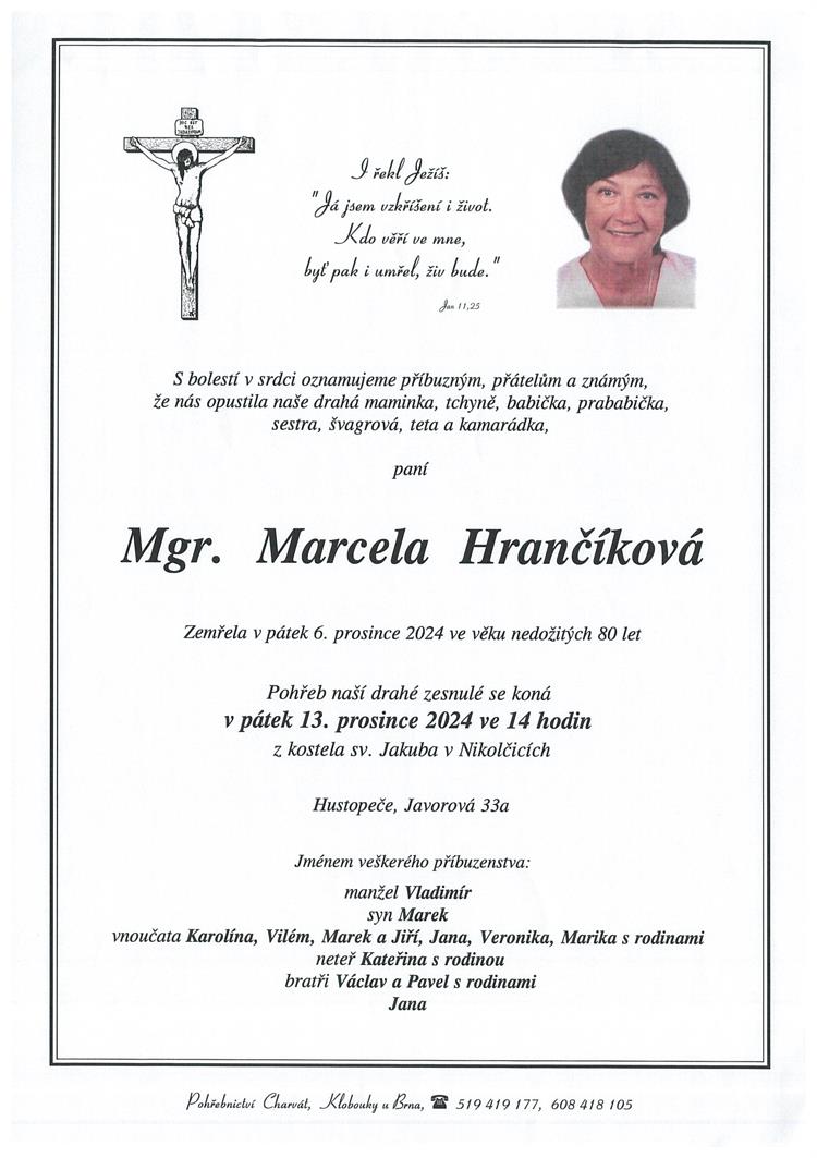 Hrančíková Marcela +6.12.2024