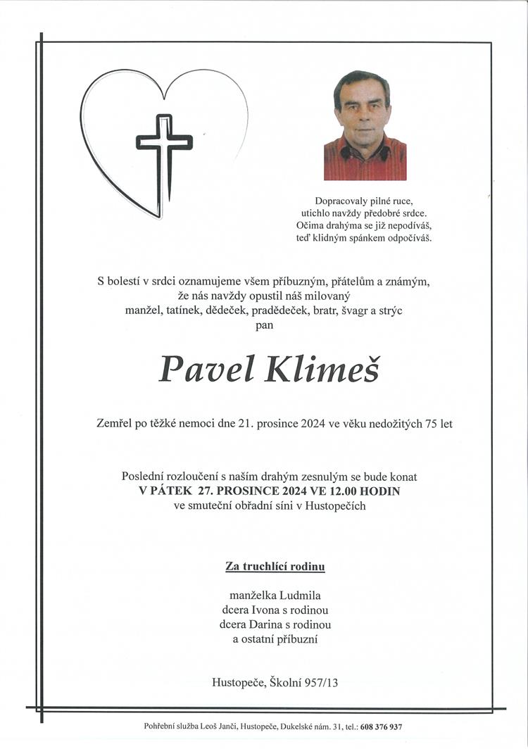 Klimeš Pavel +21.12.2024