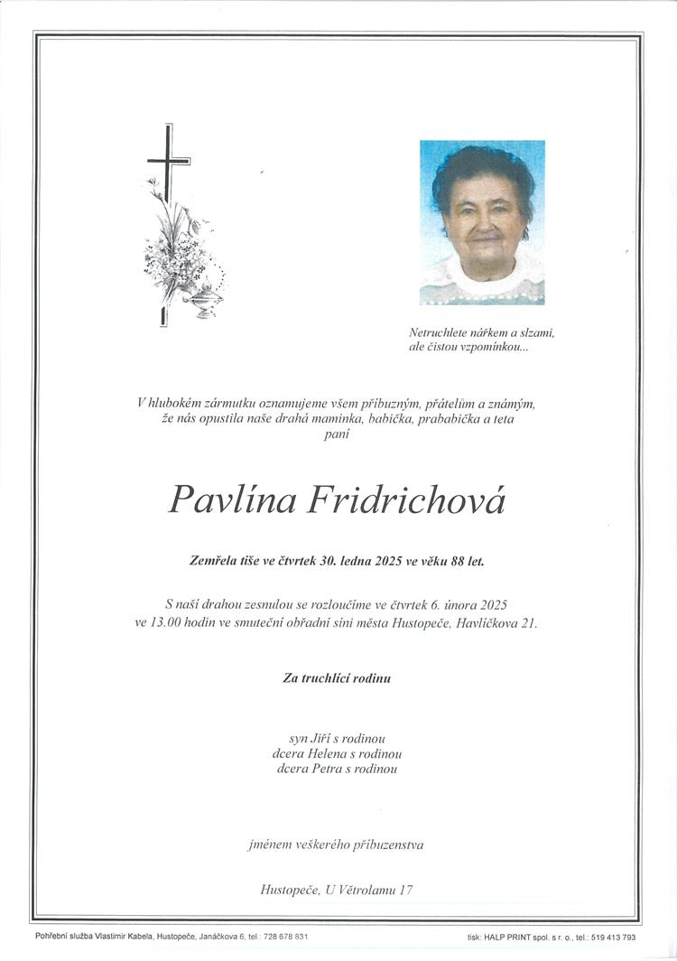 Fridrichová Pavlína +30.1.2025