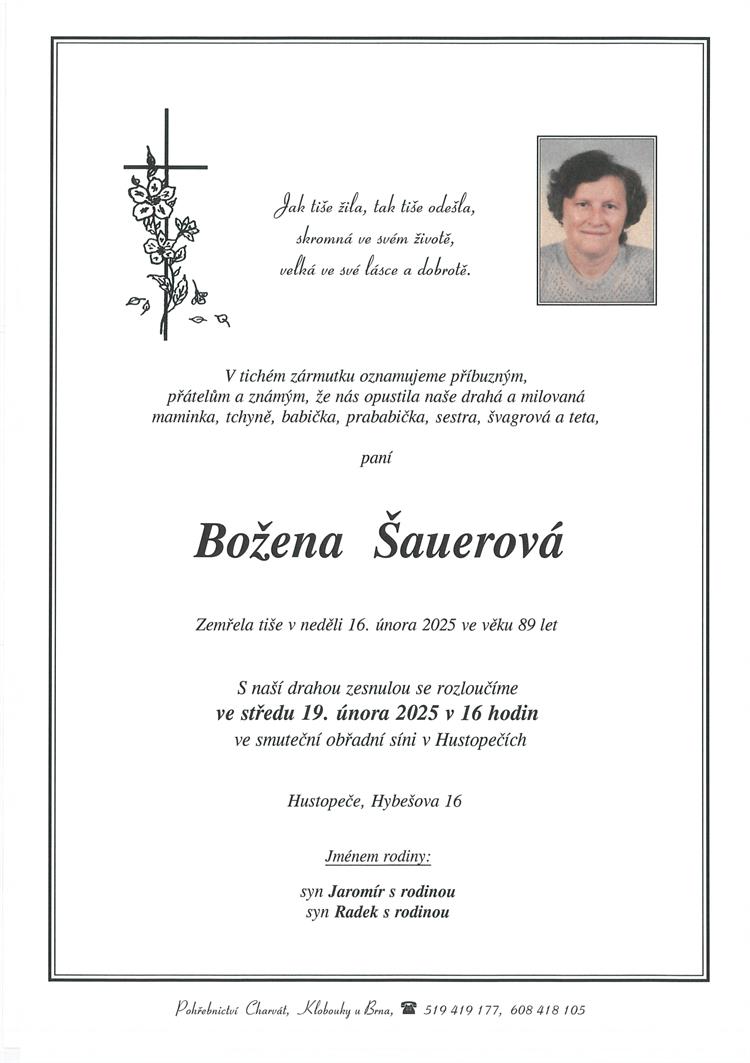 Šauerová Božena  +16.2.2025